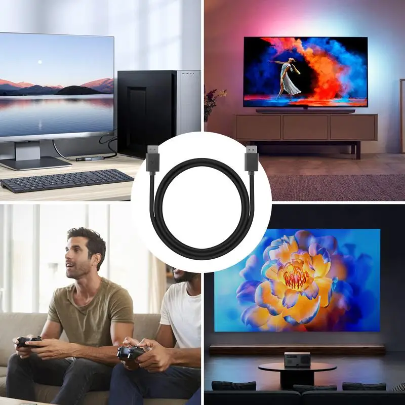 For PS5/PS4 Pro/XBox/Switch High Speed DisplayPort Cable 2K Display Port Cable For Game Monitor High Speed High Refresh Rate