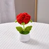 Flower Potted Crochet Rose Plant 2
