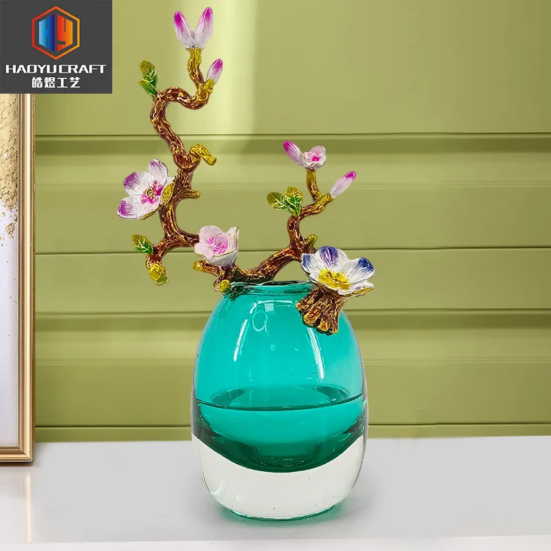 

Internet Celebrity High-End Glass Vase Decoration Light Luxury Console Tables Soft Decorations European and American Hydroponic