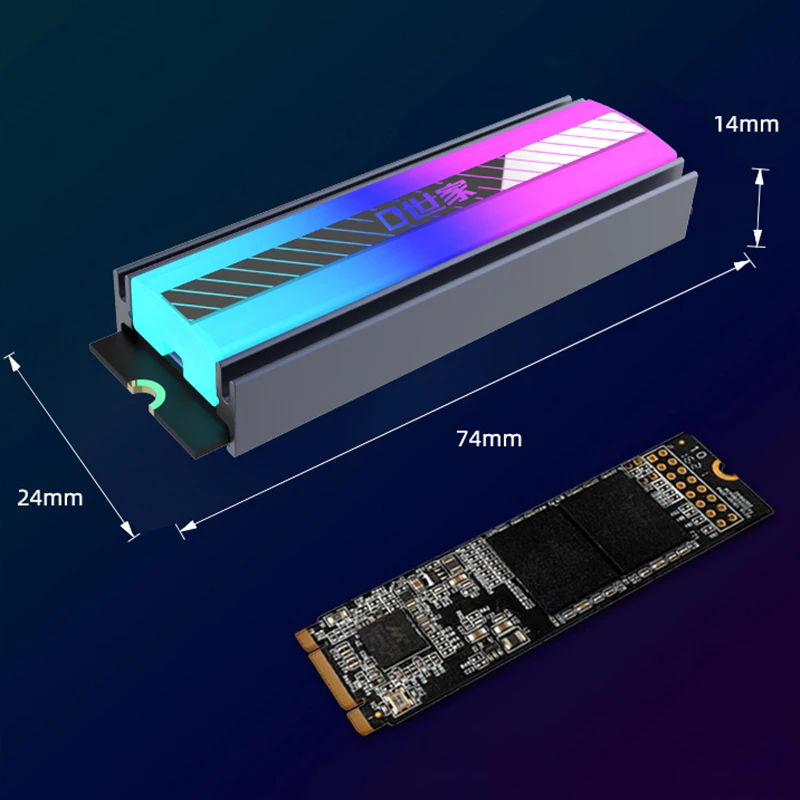 TEUCER-Dissipateur thermique M.2 NVcloser SSD, 5V 3Pin ARGB, lumières colorées 2280, refroidisseur de disque à semi-conducteurs