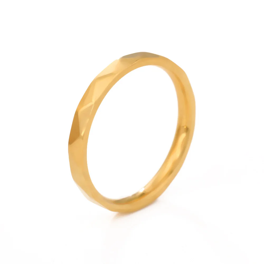 Anello sottile in acciaio inossidabile Donna Uomo Anelli geometrici multisfaccettati alla moda minimalista Coppia gioielli Regalo di nozze - immagine 5