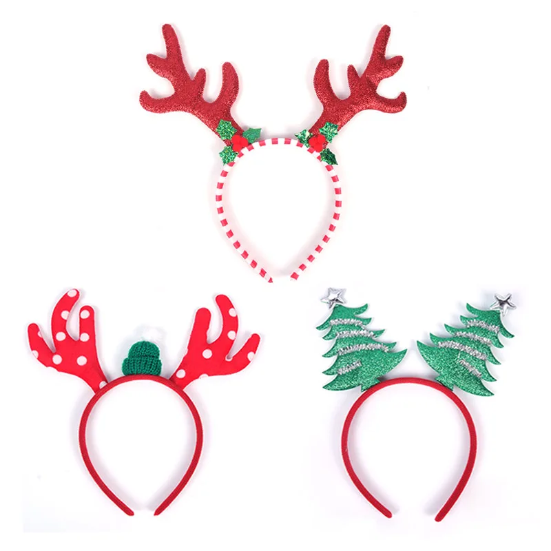 Christmas headband elk antler headband Reindeer Horn Hair Ornaments Merry Christmas Favors photo props Navidad New Year gift 1pc