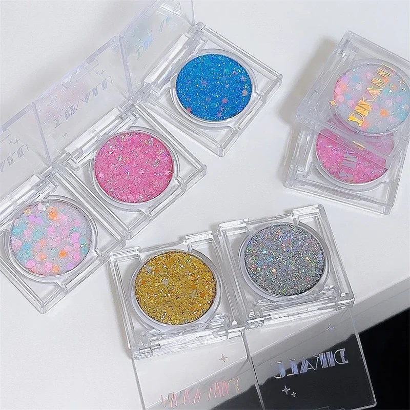 Shiny Heart Sequin Glitter Gel Eyeshadow Cream Blue Pink Gold Star/Moon Nail Loose Sequins Glue Halloween Party Body Eye Makeup 2