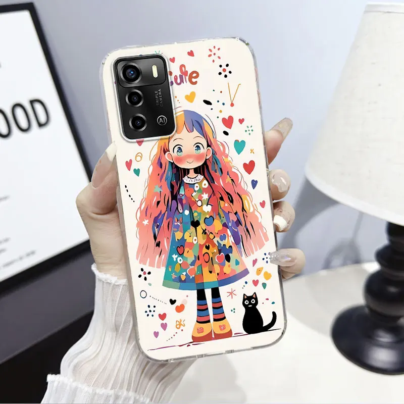 Marble Clear Soft Silicone Phone Case with Cat Design - Stylish Protective Cover