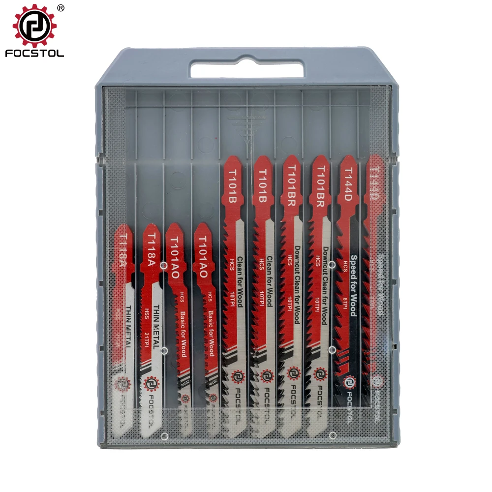 FOCSTOL Stichsägeblatt-Set, 30/50 Stück, HSS, verschiedene T-Schaft-Ersatz-Stichsägeblätter zum Schneiden von Holz, Kunststoff und Metall