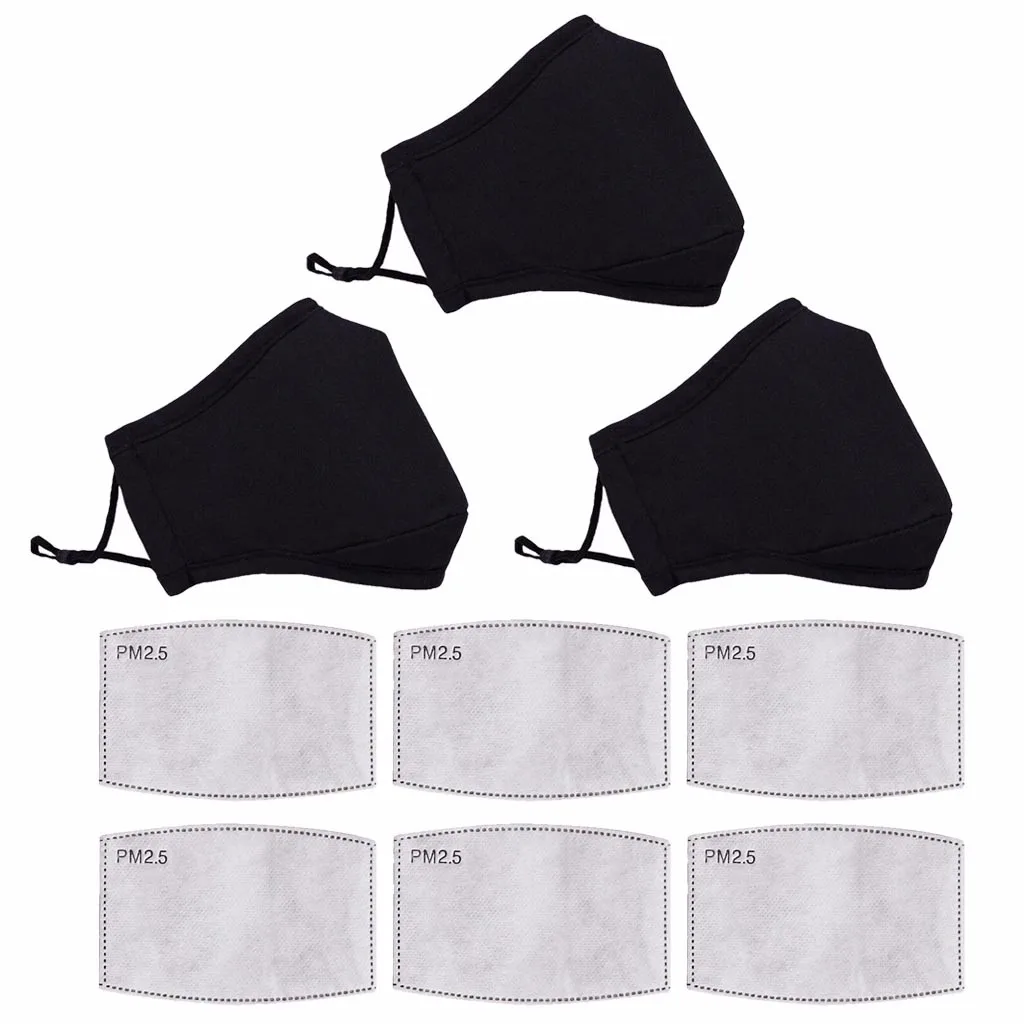 Cotton  Black Mouth Mask   Mask Activated Carbon Filter Windproof Comfortable Material Disposable Mask маски для лица MáScara 2