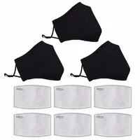 Cotton  Black Mouth Mask   Mask Activated Carbon Filter Windproof Comfortable Material Disposable Mask маски для лица MáScara 2