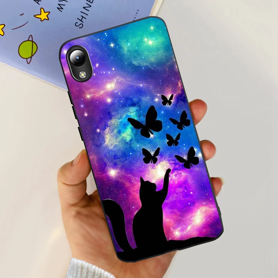 Lovely Printing Black Silicon Soft Back Cover Phone Case