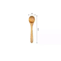 Vaisselle de cuisine, ustensile de cuisine rond en bois, cuillères à soupe antiadhésives à Long manche en bambou naturel, cuillères à sucre, thé et miel 5