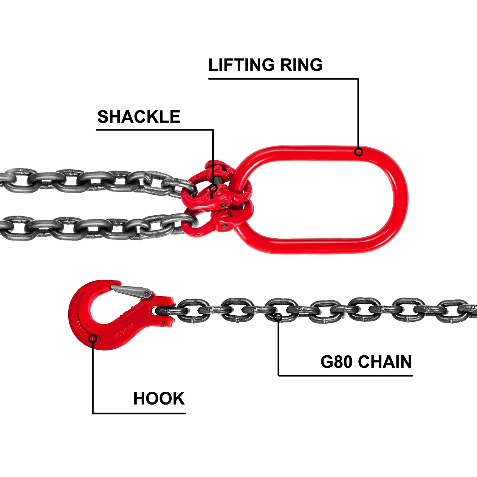 Steel Lifting Chain Sling with Hooks for Heavy Duty Lifting
