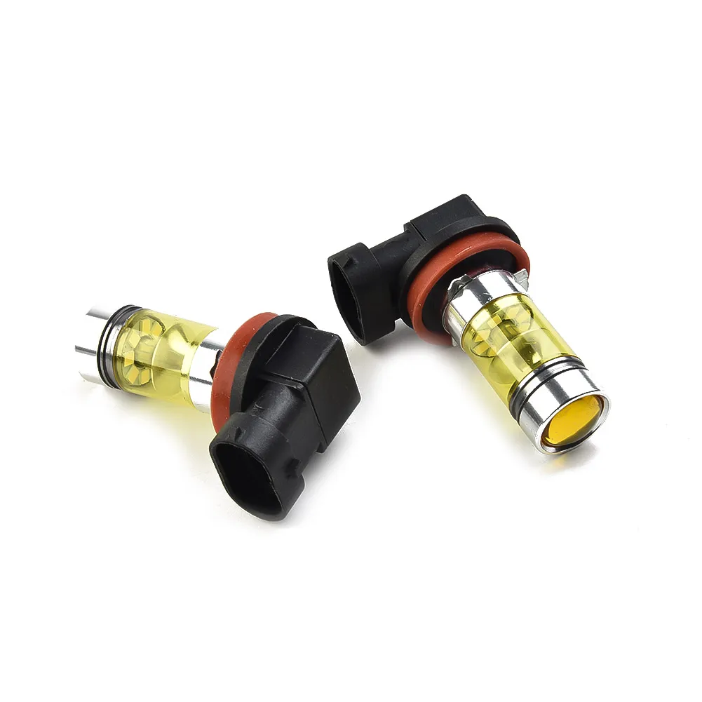 

99 2Pcs Car Fog Light Bulbs Led Yellow Auto Lamp Auto Lamp Super Bright H11 H8 4300K 100W 1500LM Super Bright DRL