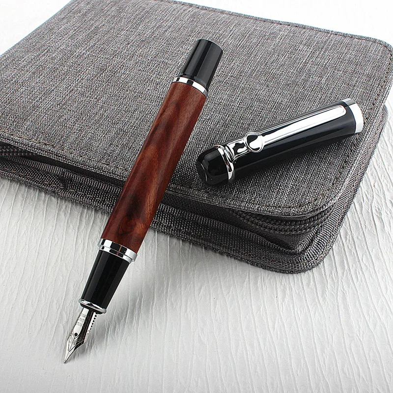 Luxury Quality Wood Fountain Pen 0.38/0.5/Nib Writing Pluma Feather Parallel Pen Office School Art Supplies