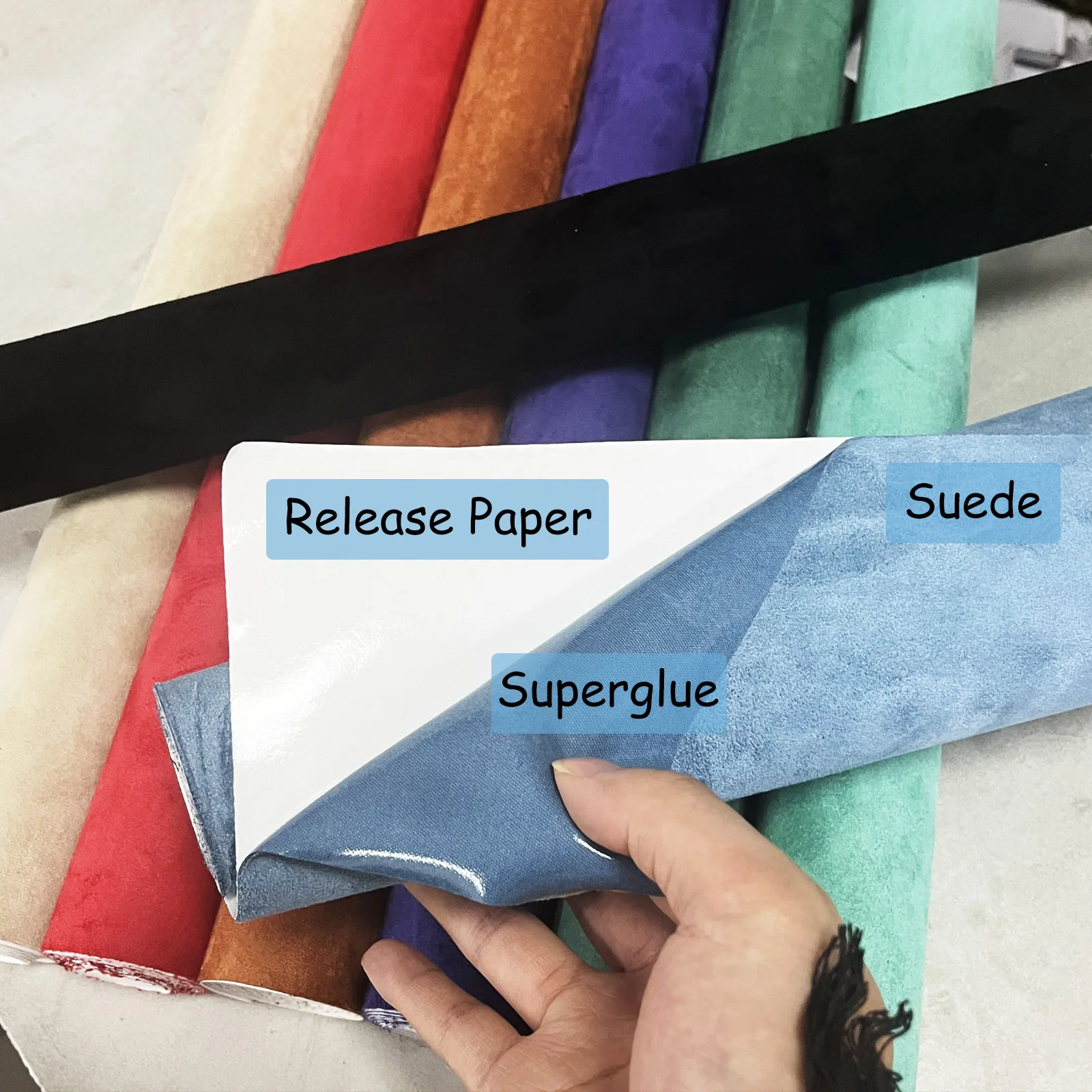 자동차 용 스웨이드 패브릭 자체 접착 접착 천 인테리어 수정 자동차 랩 스티커 자동차 수정 도어 패널 작업대