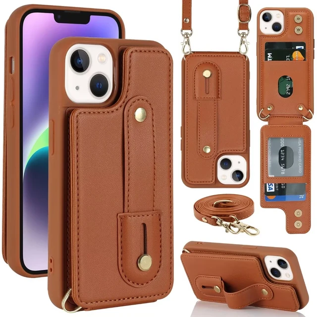 Crossbody Leather Case Iphone 14 Pro  Iphone Case Leather Strap Crossbody  - Luxury - Aliexpress