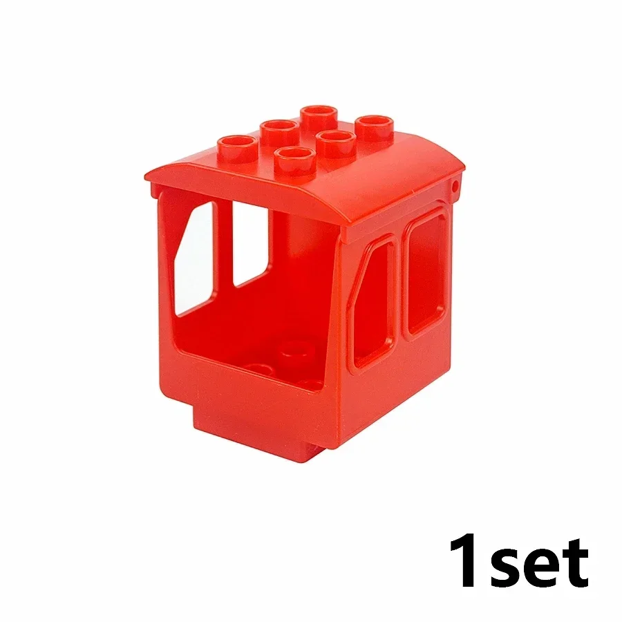 Large Particle Railway Transport Set - Big Size Building Block Train Car Parts