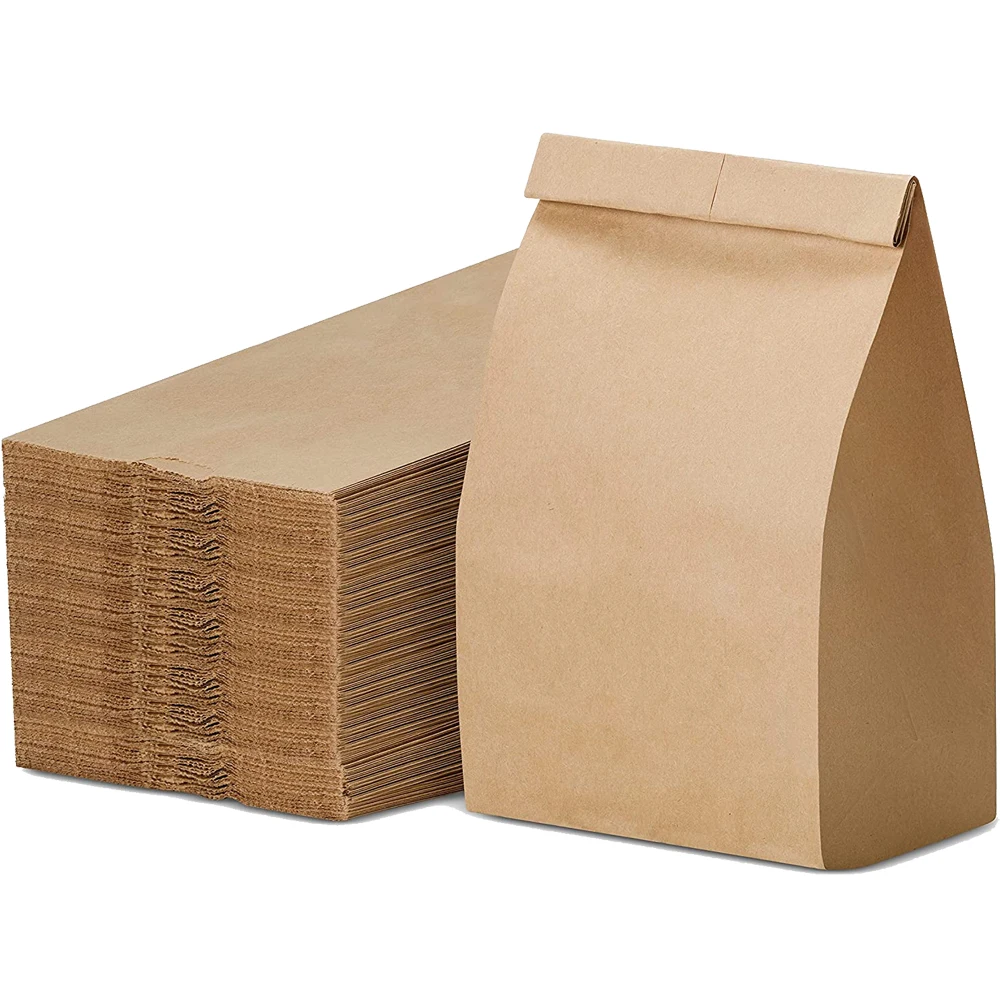 

Paper Lunch Bags 50/100PCS Brown Kraft Paper Sandwich Bags for Bread Snack Small Paper Grocery Bags Food Packaging Take Away Bag