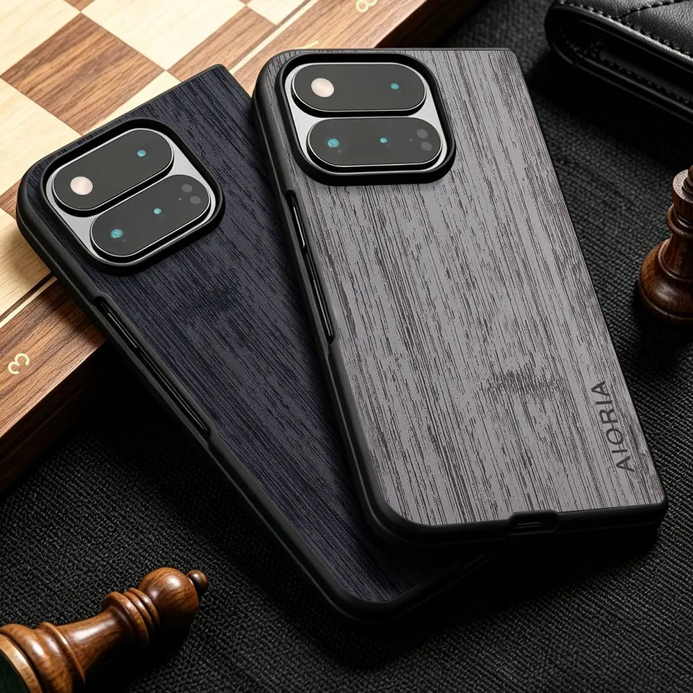 Luxury Bamboo Wood Pattern Leather Phone Cover Case