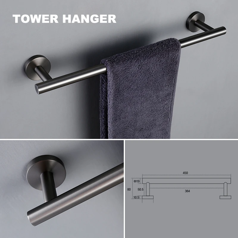 Bathroom Accessories Sets Robe Hook Towel Bar Paper Holder Stainless Steel bathroom hardware accessories bathroom hardware set toilet paper holder paper towel holder adhesive hook clothes hook towel hook