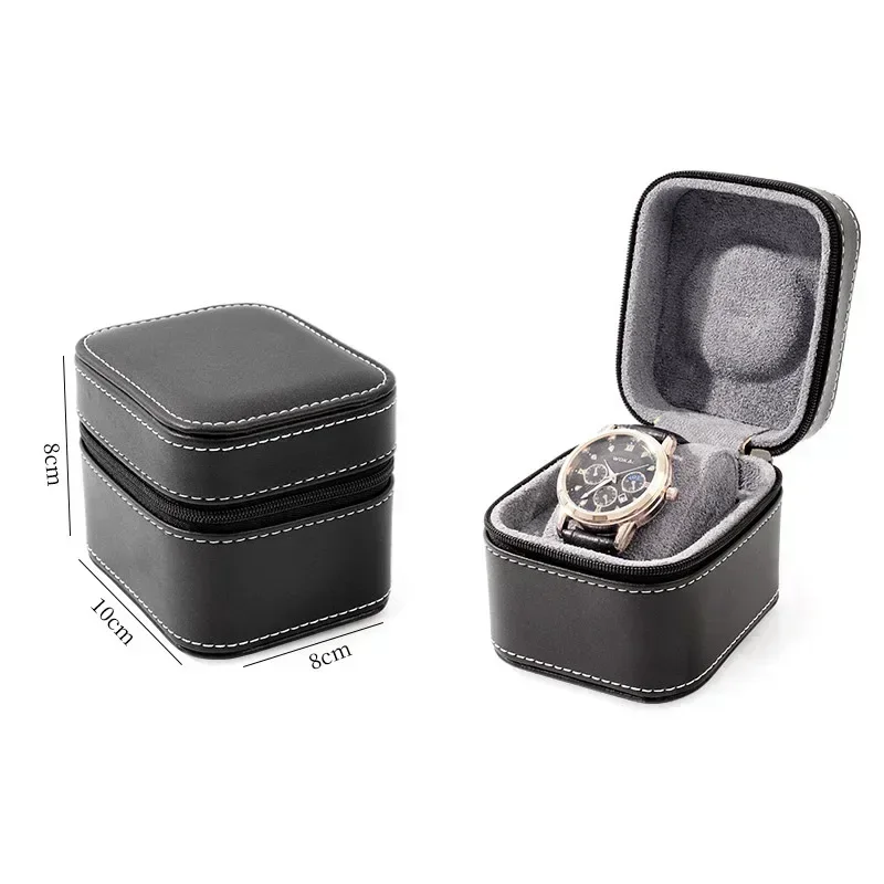 Travel Watch Organizer | Single Watch Case PU Leather Travel Box with Removable Cushion... - SKU SWC00841 - UGI Packaging