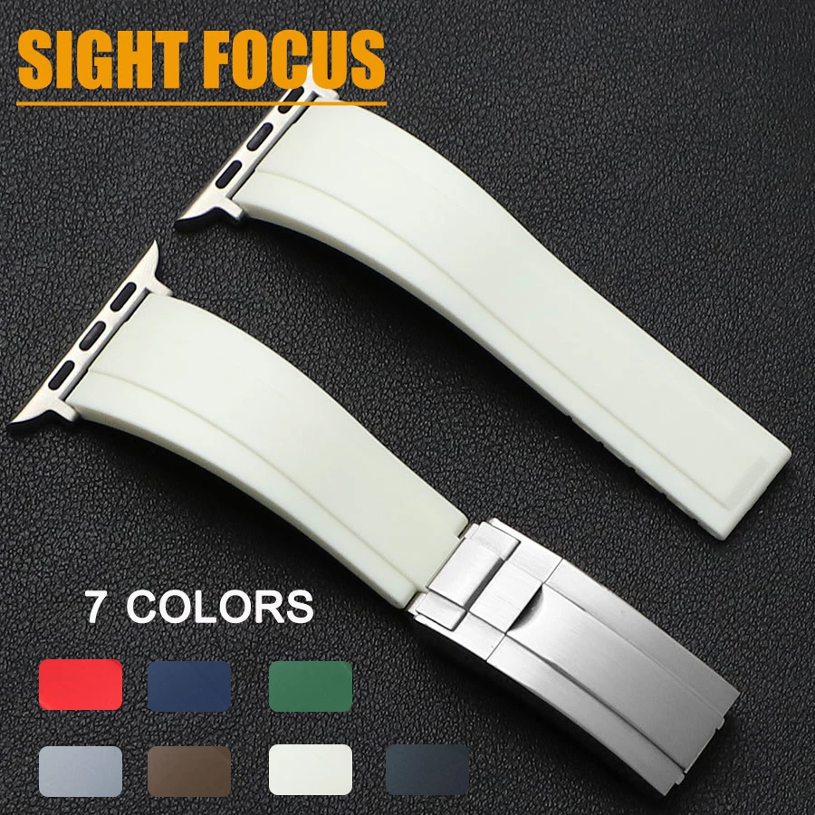 

Ремешок резиновый для Apple Rolex Band Ultra, высокопрочный браслет для iwatch 8 7 6 5, 49 мм 44 мм 45 мм 42 мм 41 мм 42 мм 38 мм