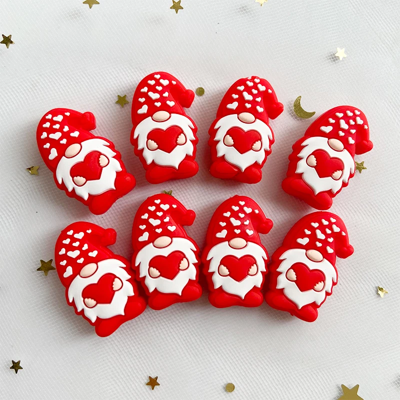 10pcs New Baby Silicone Valentine Beads Food Grade Chewing Teeth Beads DIY Pacifier Necklace Accessories