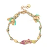 Bracelet poisson mignon en acier inoxydable pour femmes, corde colorée tissée à la main, style Boho, breloque, bijoux d'amitié populaires