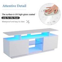 Шкаф для телевизора Подставка для телевизоров для 60-дюймового развлекательного центра с 16-цветной светодиодной подсветкой 1,4 м Стильный шкаф для хранения вещей для гостиной — изображение 3