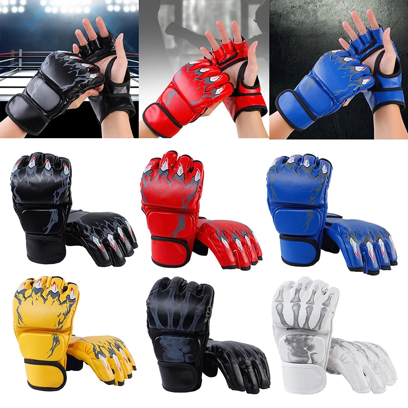 

MMA Boxing Gloves For Men Women PU Karate Muay Thai Free Fight MMA Sanda Training Youth Adults Kids Equipment