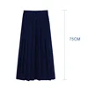 Elastic Waist Japanese Student Girls School Uniform Solid Color Suit Pleated Skirt Short/Middle/Long High School Dress 6