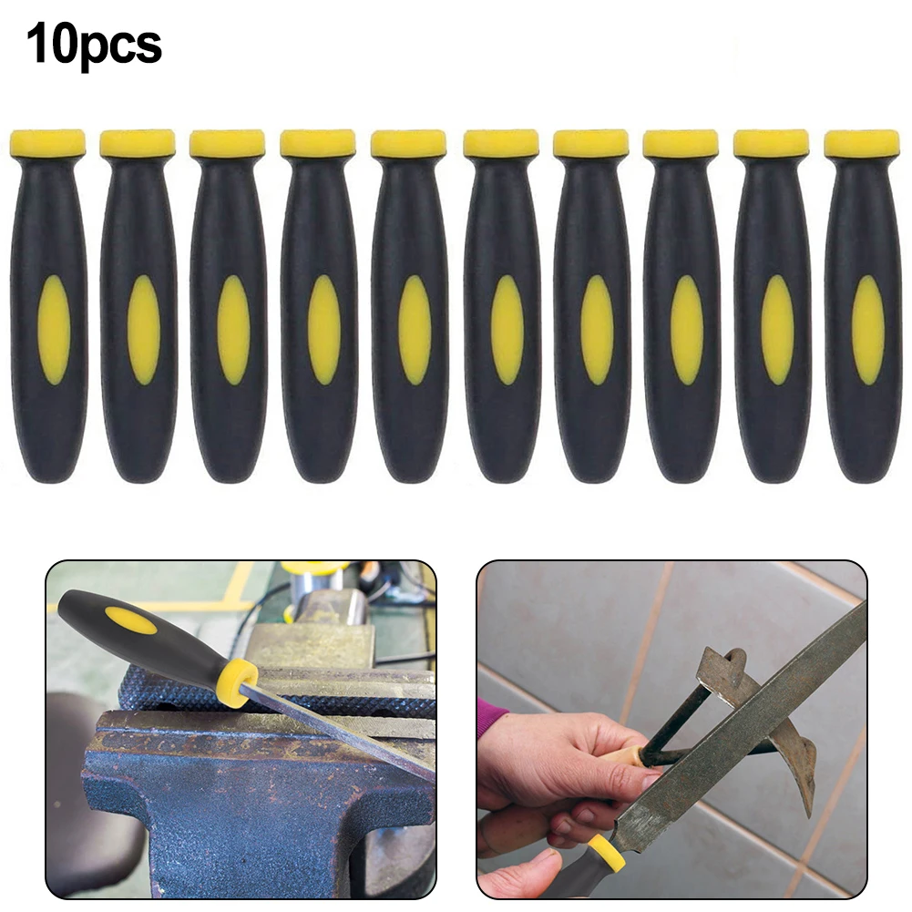 

10pcs Rubber Files Handles 2.36Inch 3mm Hole Diameter Quickly Installed Handle Files Supplies Rubber Files Handles Hand Tool Set