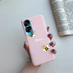 Cute Cat Cartoon Silicone Soft Bumper Case - Protective Cover - Honor 90 Pro (Pink)