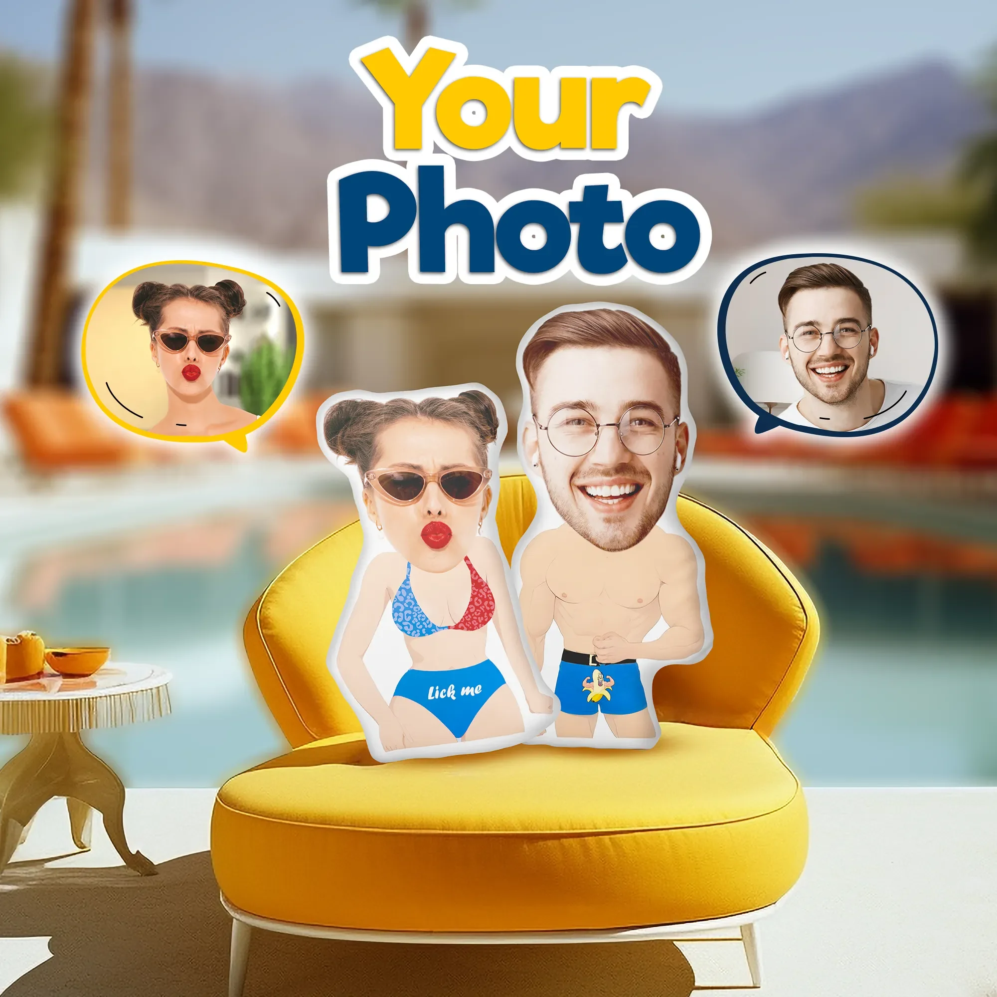 Photo Cushion Humanoid Personalized Filling photo Cushion DIY Pillow for Putting Picture of Parent and Couple Christmas photo cushion personalized photo cushion photo pillow