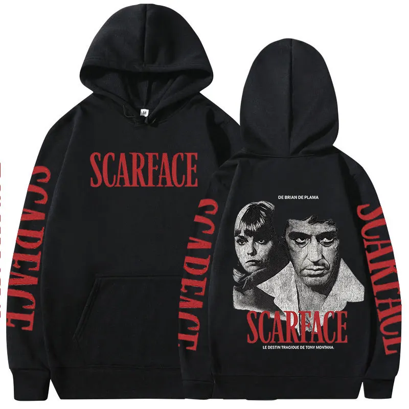 Gang Movie Scarface Hoodies Tony Montana Face Al Pacino Sweatshirts Männer Frauen Kleidung Übergroße lange Ärmel Fleece Pullover