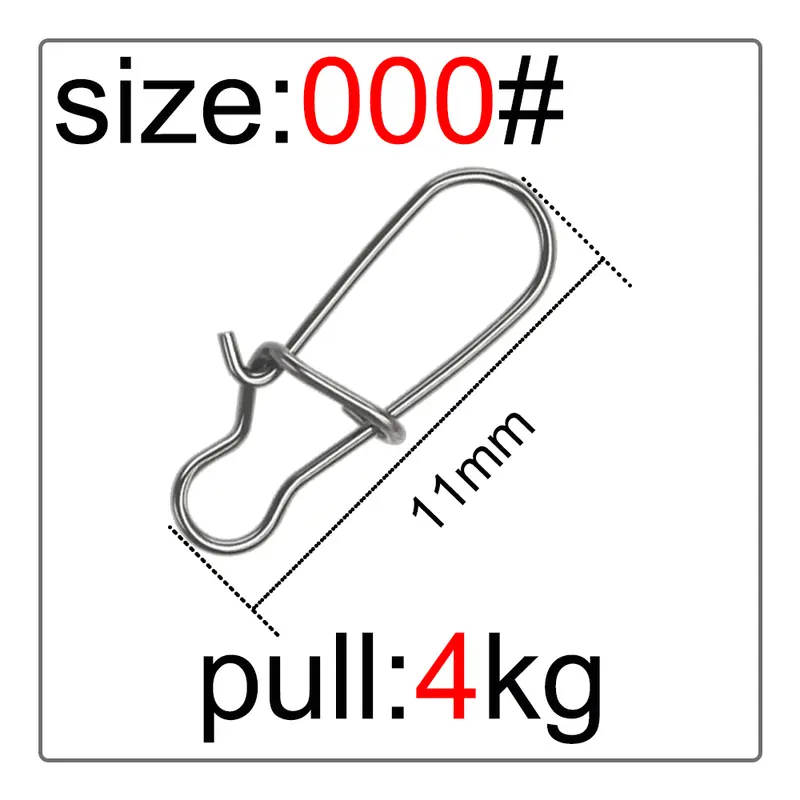 50Pcs Fishing Swivel Connector Hooks Line Clip Lock Carabiners Stainless Steel Fishing Fastener Snaps Tools - Image 17