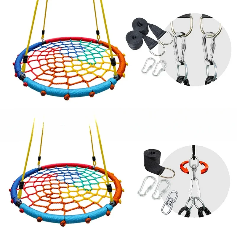 60cm Net Rope Bird's Nest Swing Children's Outdoor Toy Facilities Hammock PE Rope Weaving Easy To Carry and Safe 6
