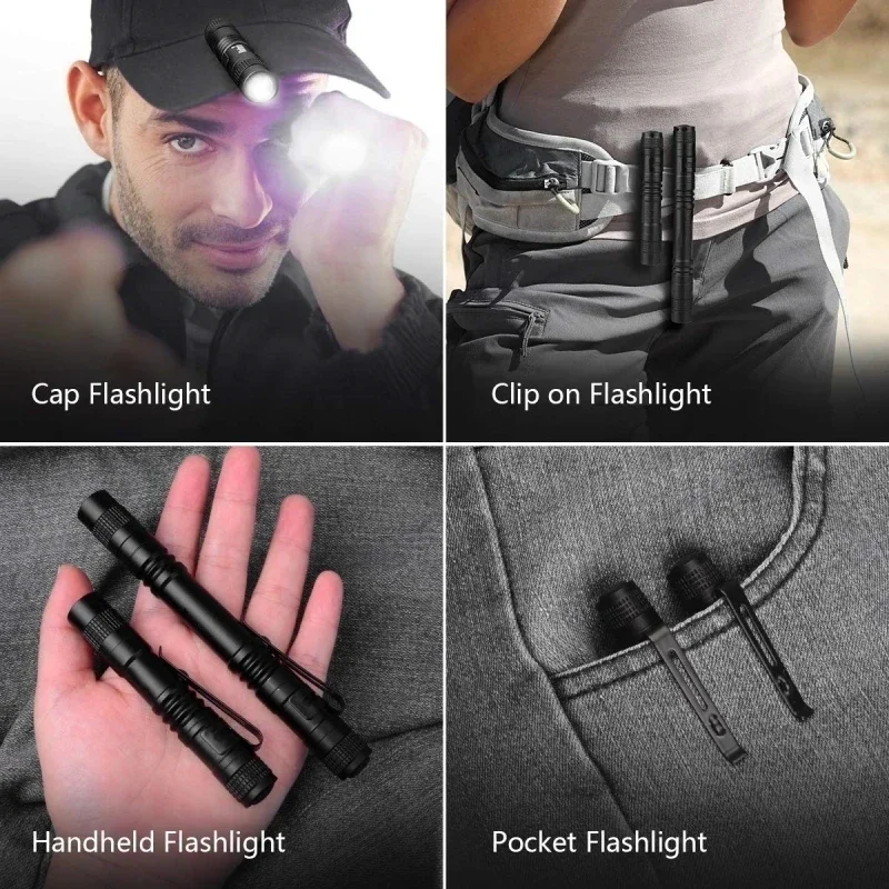 Small Mini LED Flashlight Handheld Pen Light Flashlight Tactical Pocket Torch PenLight with Clip Led Pen Flashlight