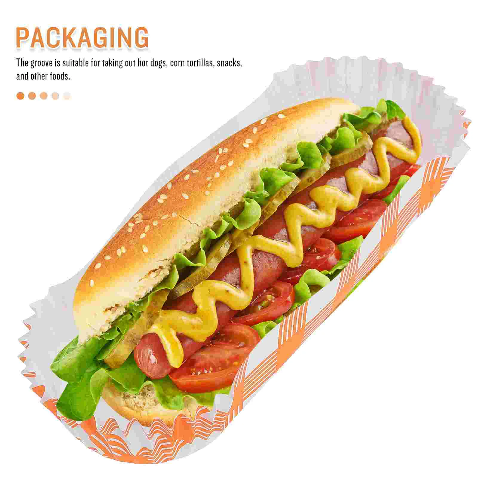 100 Pcs Paper Food Tray Hot Dog Holders Frying Snack Container Fried Bracket Boats Boxes Wrappers