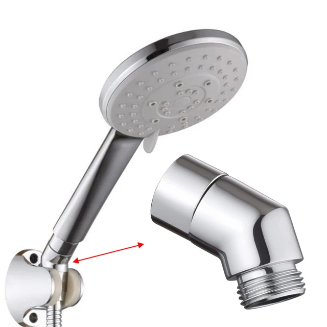 Adaptateur de pommeau de douche G 1/2, connexions, angle chromé, filetage  femelle et filetage mâle, coude à 135 °, douchette à main, coude de  pulvérisation supérieur - AliExpress