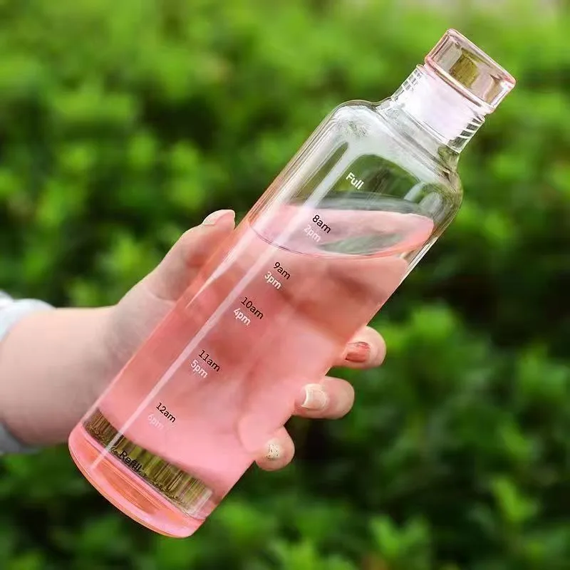 Large Capacity Leakproof Water Bottle with Time Marker - 750ml