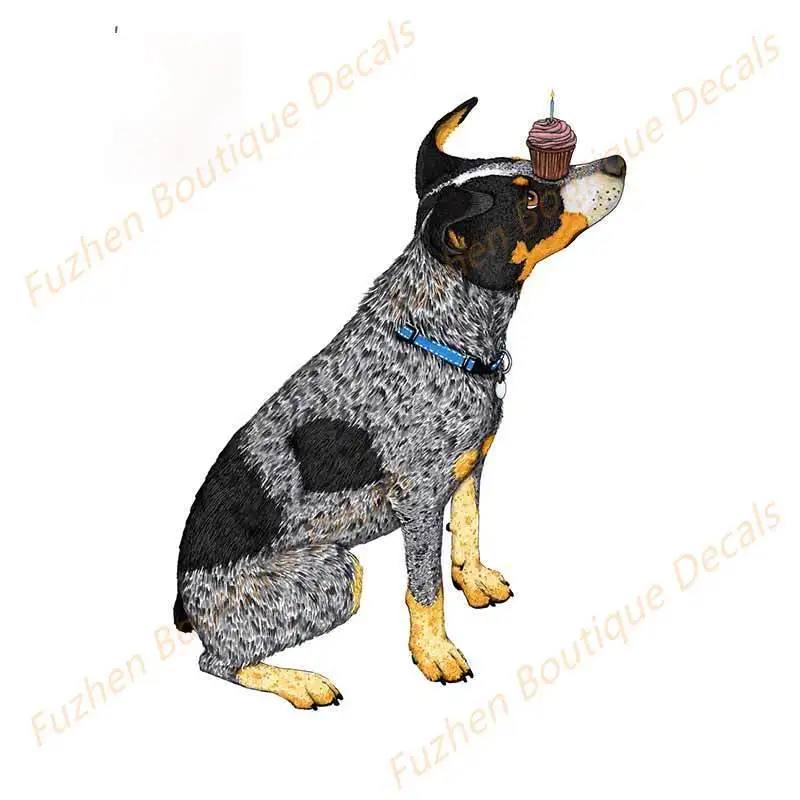 

Fuzhen Boutique Decals Exterior Accessories Australian Cattle Dog Cake Anime Car Stickers Windshield Decal Windows Car Wrap