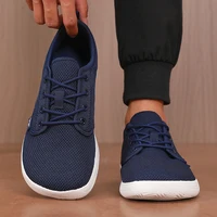 Men's Shoes Sneakers Wide Toe Barefoot Casual Wide Last Fashionable Canvas Black Flat Board Shoes Breathable Mesh Men's Shoes - Image 4