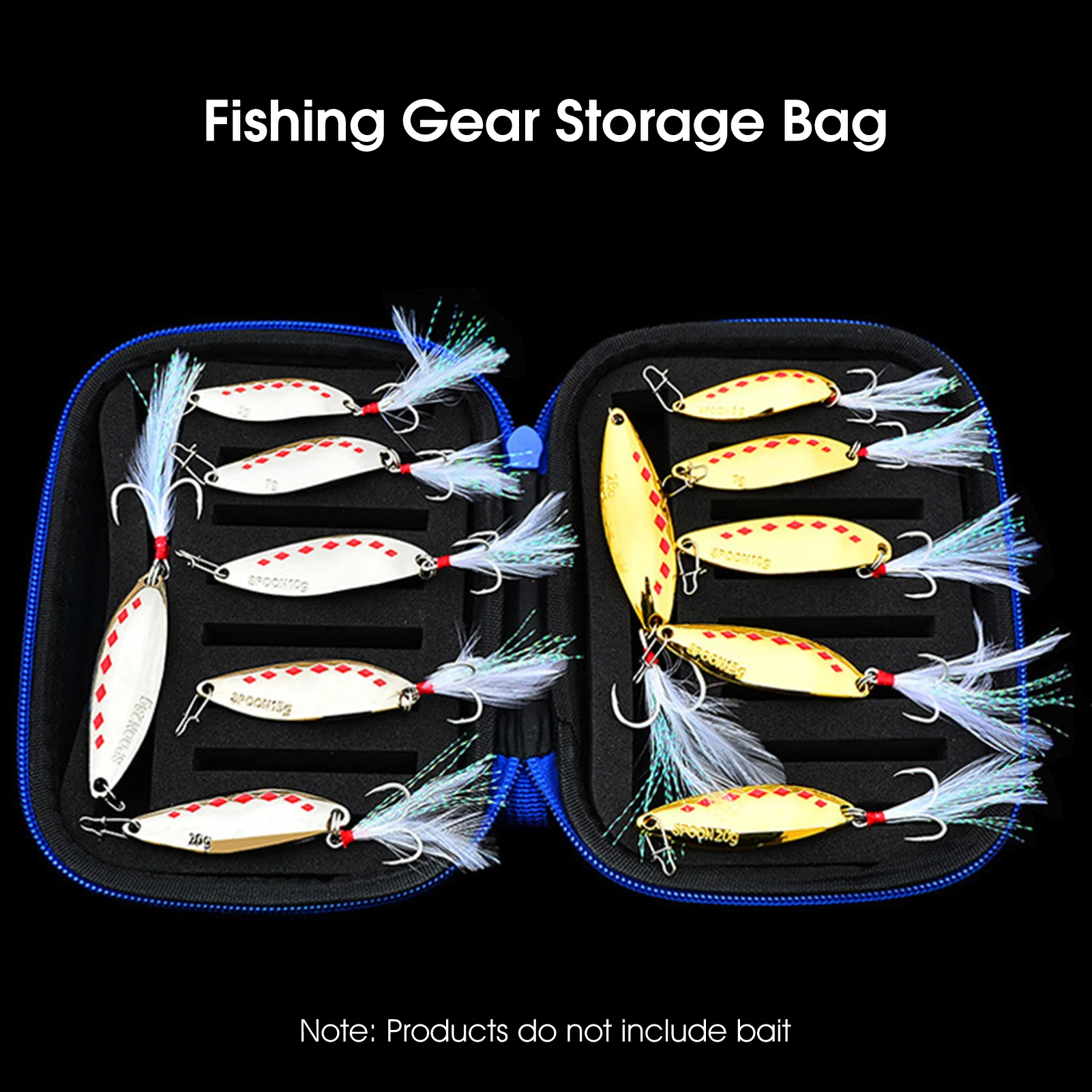 Portabale Fly Fishing Lure Spinner Spoon Bait Foam Box Trout Flies Fishook  Fish Hook Hard EVA Storage Case Container Fishing Bag