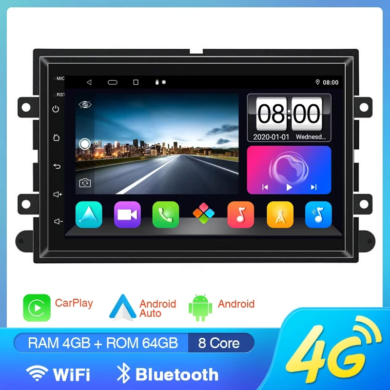 

7 INCH Car Multimedia Player Android 13 For Ford F150 F250 F350 Fusion Mustang Explorer Edge Focus CarPlay BT Navigation Radio