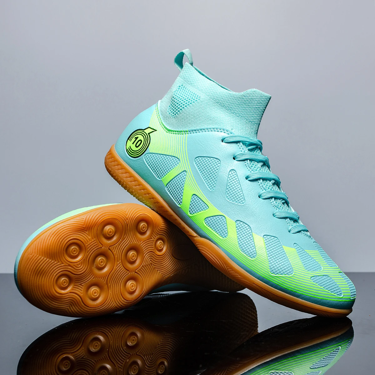 Men's High-Top Indoor Football Training Shoes - Wear-Resistant & Non-Slip