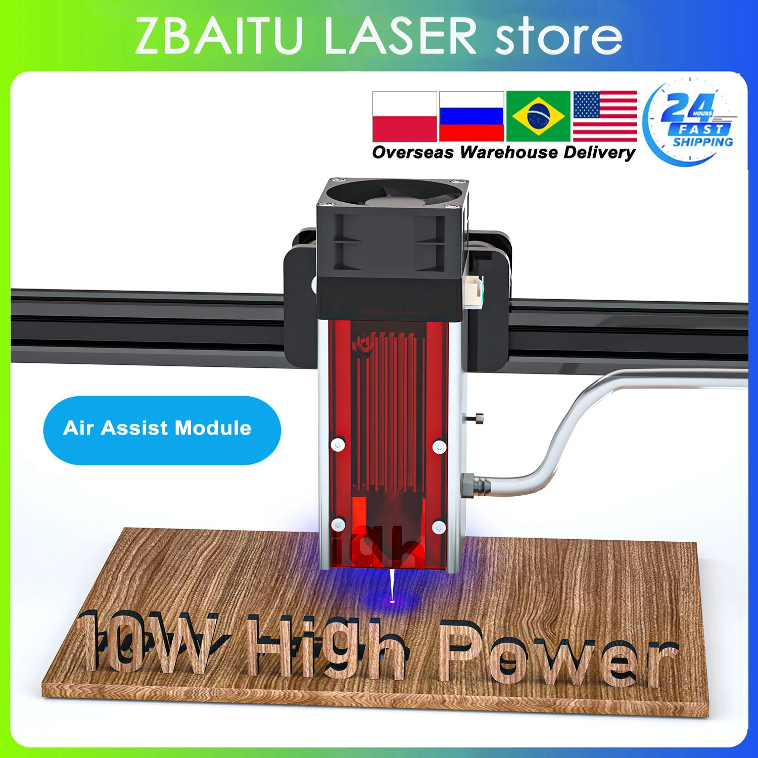2023NewestZBAITUHighPower4080WCNCEngraverLaserModuleHeadTwo