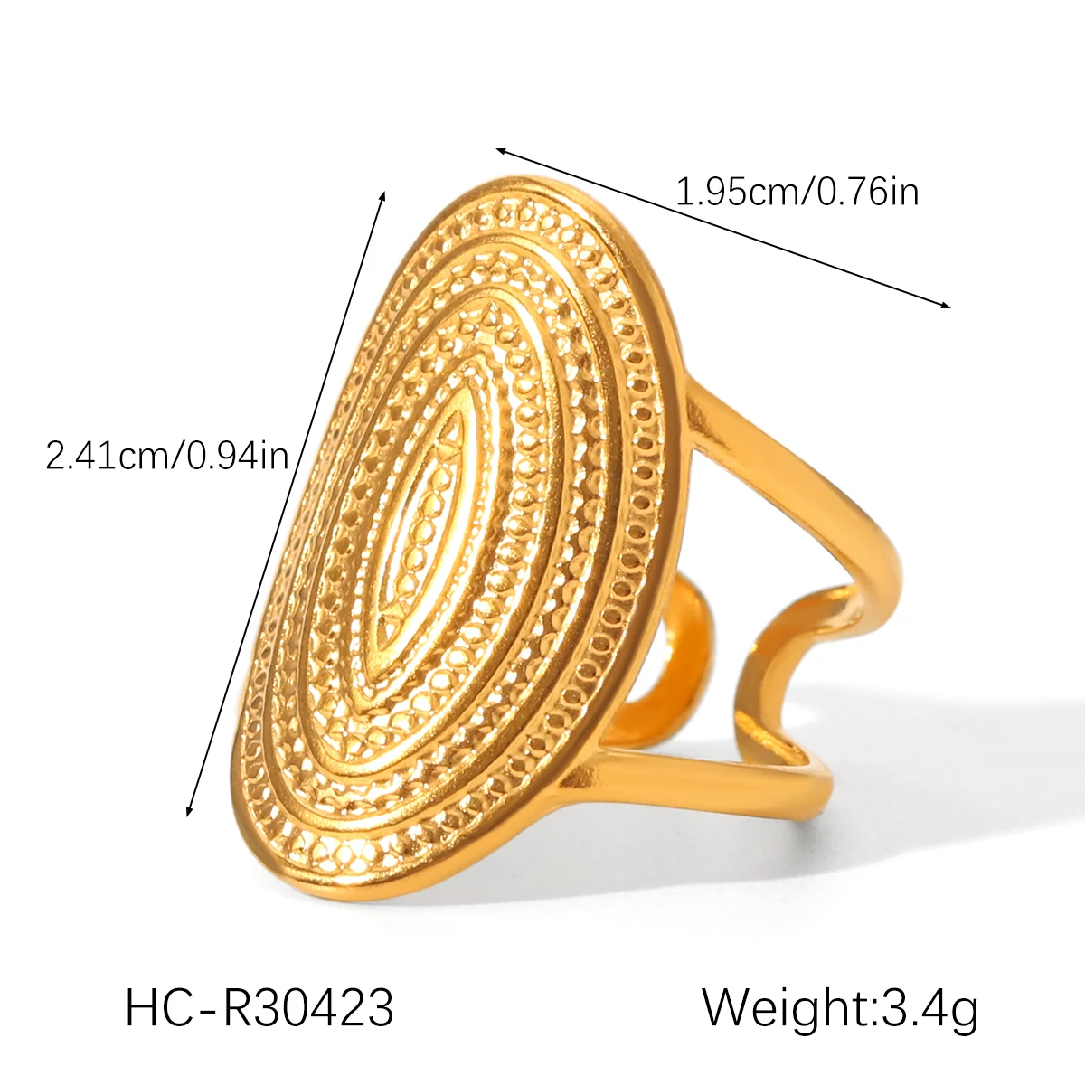 Minimalistischer Y2k-Ring aus PVD-vergoldetem Edelstahl mit Linienmuster und Barockperlen für Damen, Modeschmuck, Accessoires, Geschenk – Detail 6