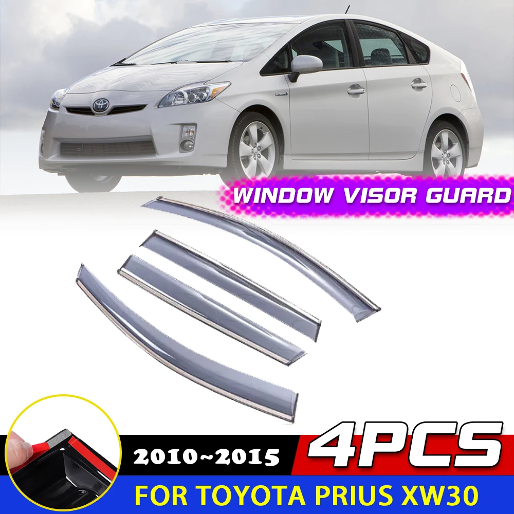 

Car Windows Visor for Toyota Prius XW30 2010~2015 Smoke Deflector Guards Awnings Sun Rain Eyebrow Accessorie 2011 2012 2013 2014