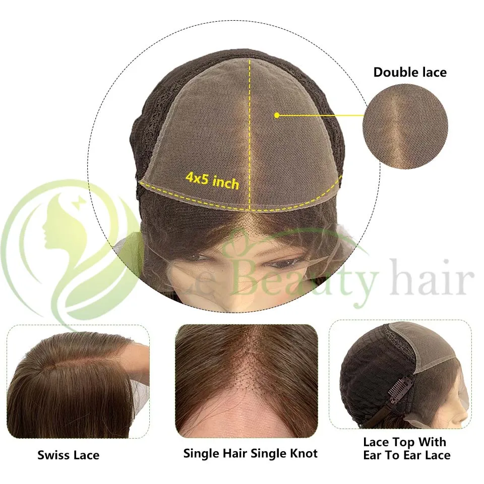 Lebeauty European Blonde Human Hair Swiss Lace Top Jewish Wigs Kosher Wigs Natural Wave With Baby Hair