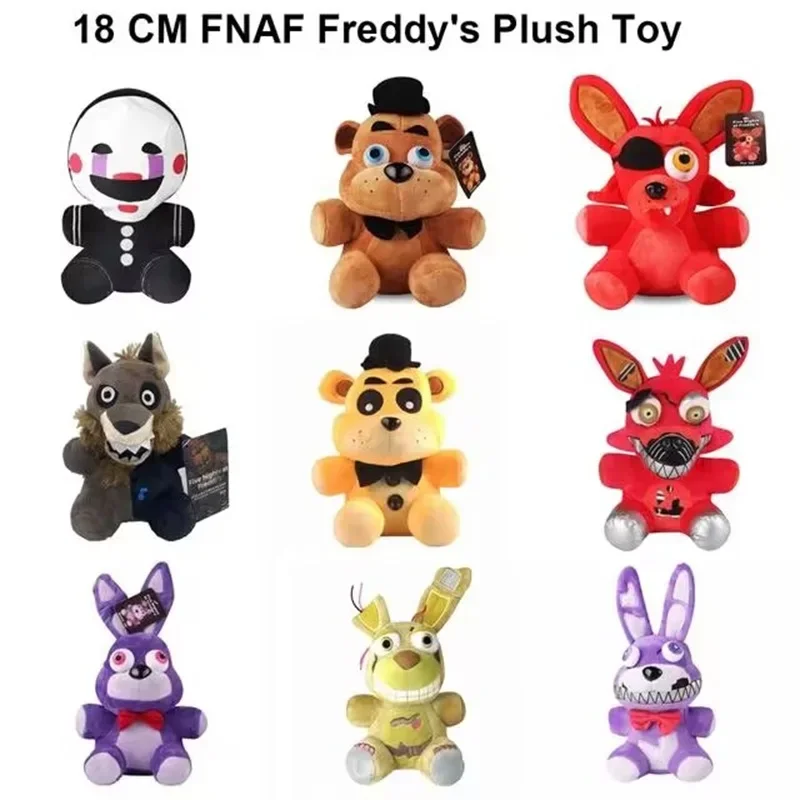 

18 см FNAF плюшевые игрушки Kawaii Freddys животные Фокси Бонни медведь ленбит Мягкие плюшевые игрушки на день рождения Рождество подарок для детей