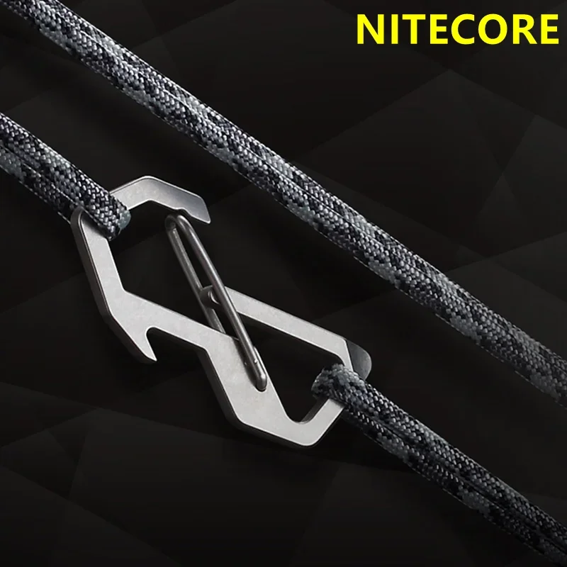Фото NITECORE NSH10, кнопка для подвешивания, слишком Многофункциональный титановый крючок, фигурка, 8 пряжек, подвесная пряжка, 45 градусов, эластичные пружинные ворота №4